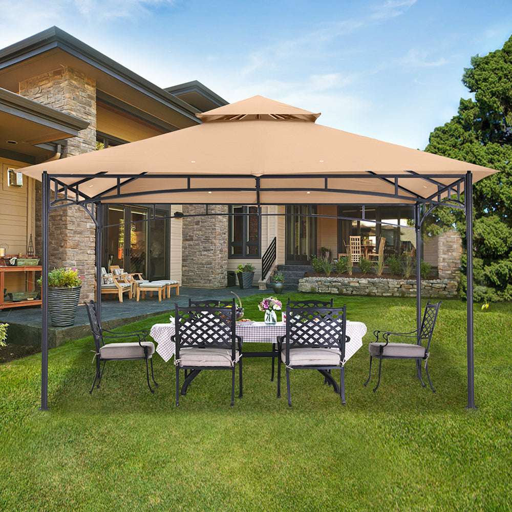 ABCCANOPY Outdoor Double Tier Patio Gazebo 8x8/10x10/10x12 For Garden