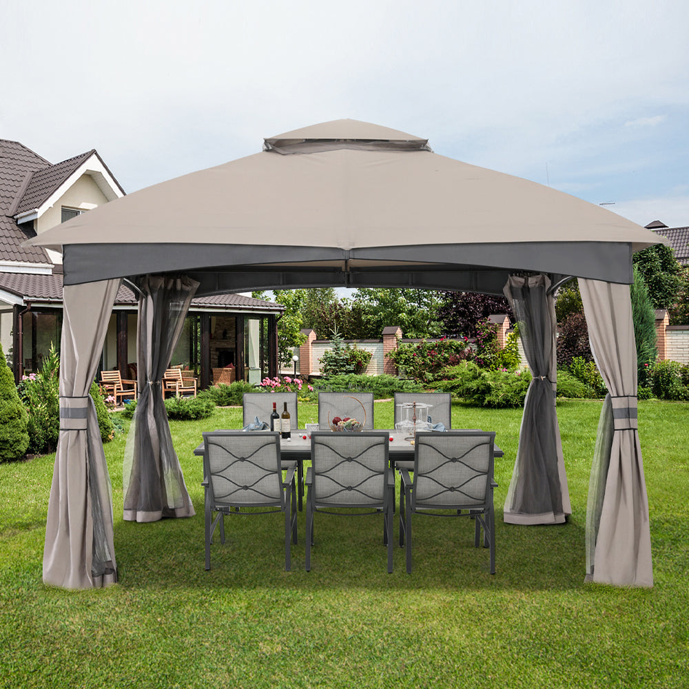 ABCCANOPY Double Soft-Top Patio Gazebo 8x8/10x10/10x12 with Mosquito Netting