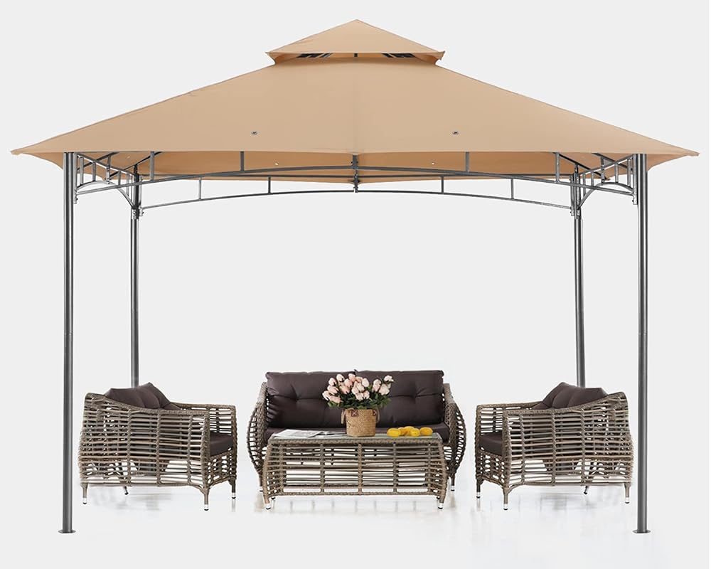 ABCCANOPY Outdoor Double Tier Patio Gazebo 8x8/10x10/10x12 For Garden