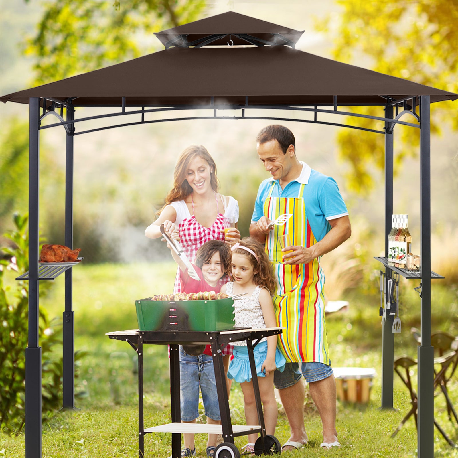 ABCCANOPY Outdoor 8x5 Grill Gazebo Shelter for BBQ with LED Light