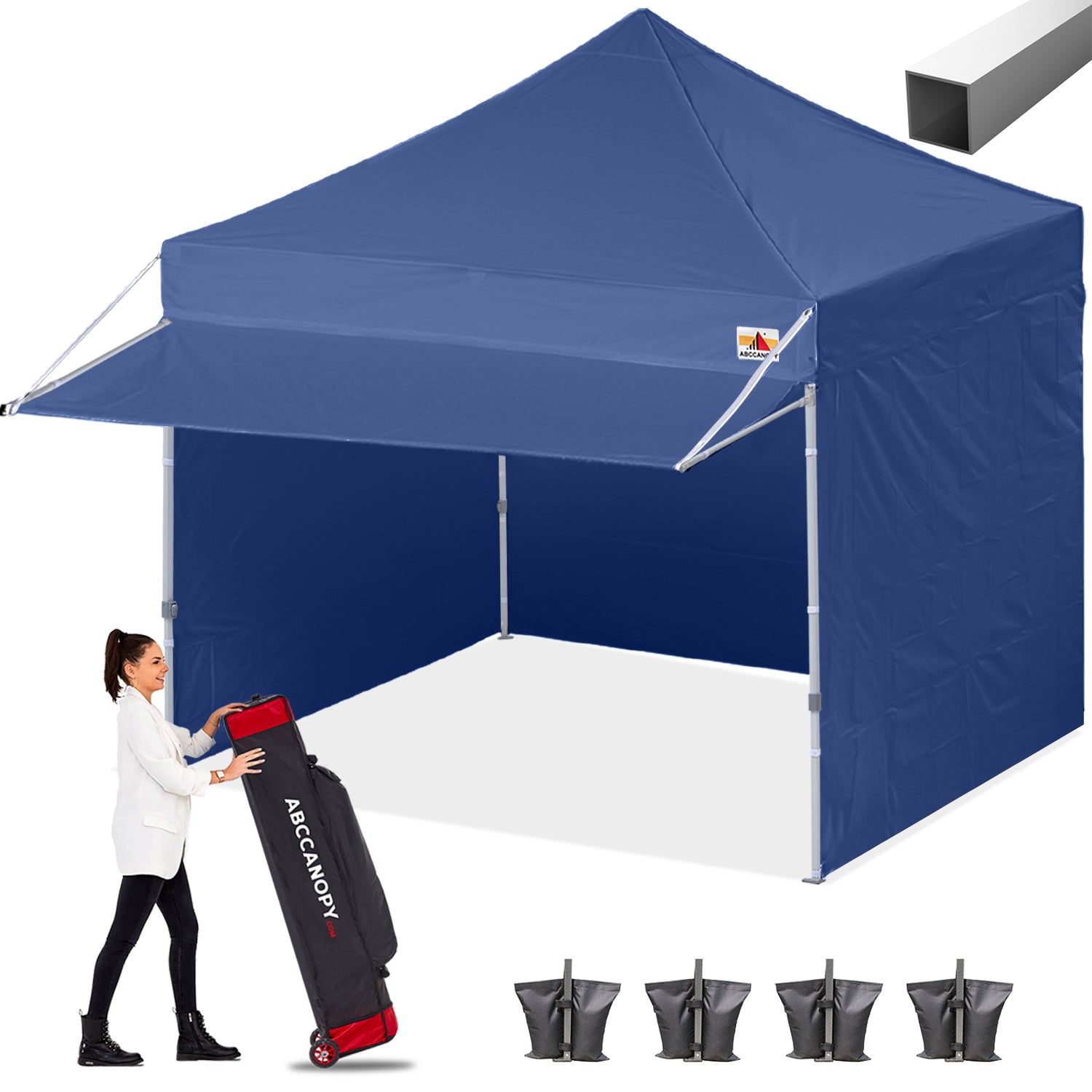 ABCCANOPY S1 Commercial Pop Up 10x10/10x20 Canopy Tent with Awning and Sidewalls