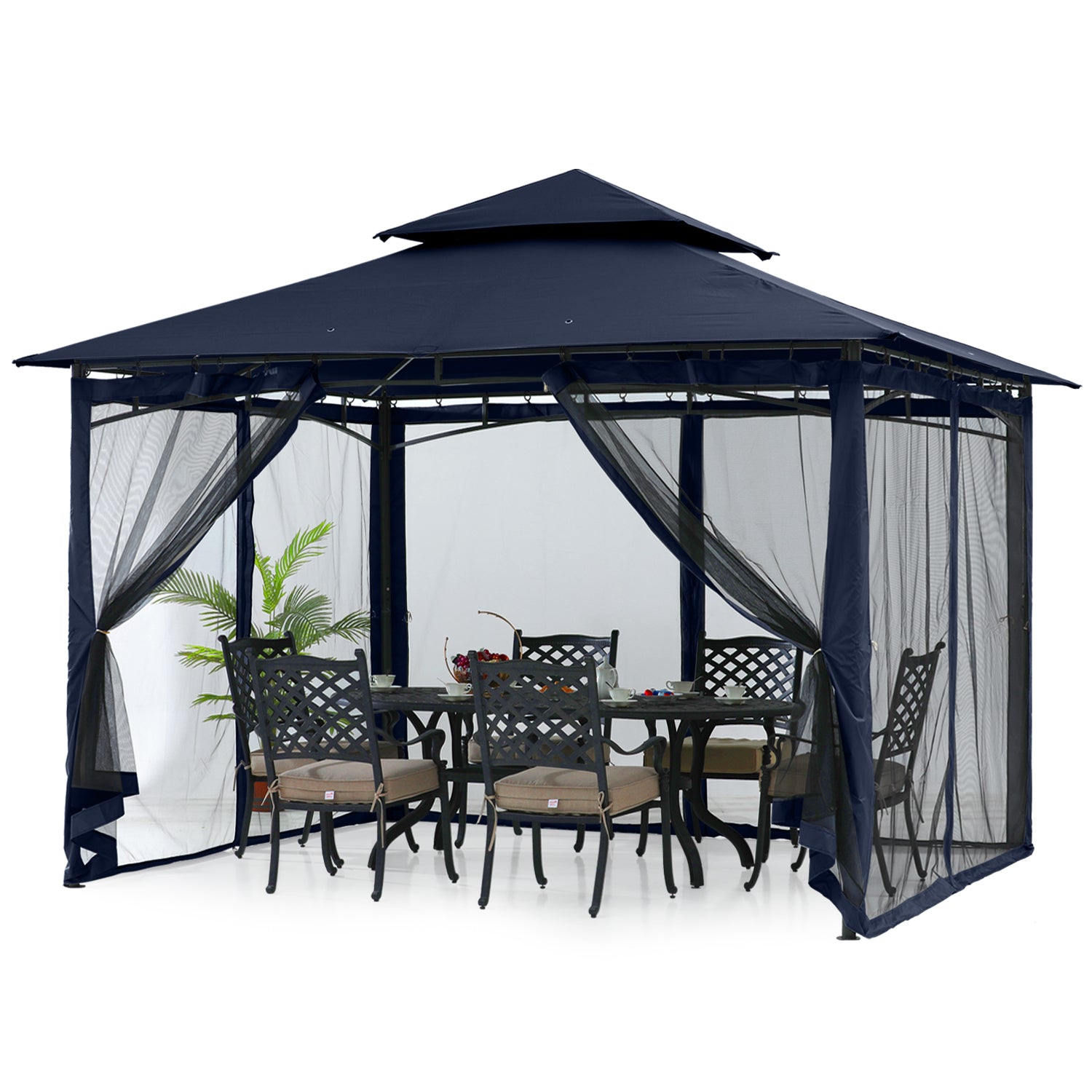 ABCCANOPY Outdoor Sturdy Patio Gazebo 9x9/11x11/10x12 With Mosquito Netting