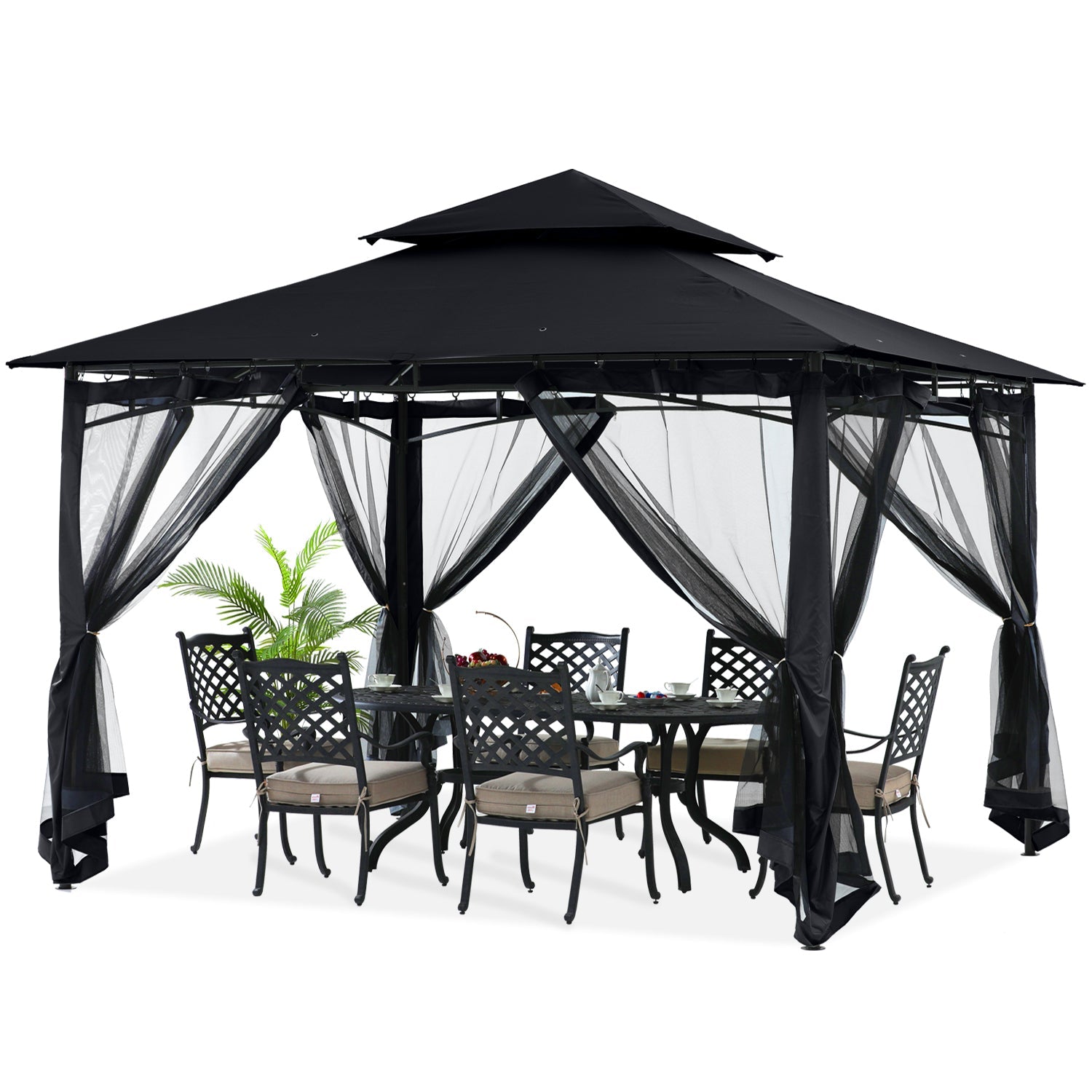 ABCCANOPY Outdoor Sturdy Patio Gazebo 9x9/11x11/10x12 With Mosquito Netting