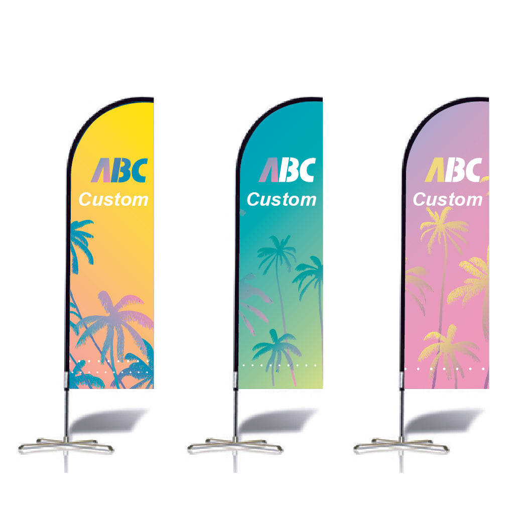 ABCCANOPY Custom Double Sided Teardrop Feather Flags Advertising 8FT/10FT/12FT (1 Flag)