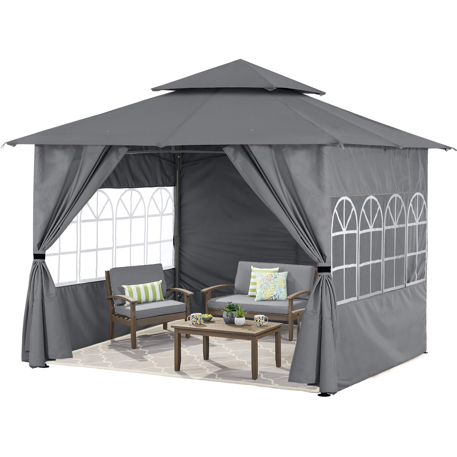 ABCCANOPY Outdoor Gazebo with Sidewalls and Church Window for 8x8, 10x10, 10x12