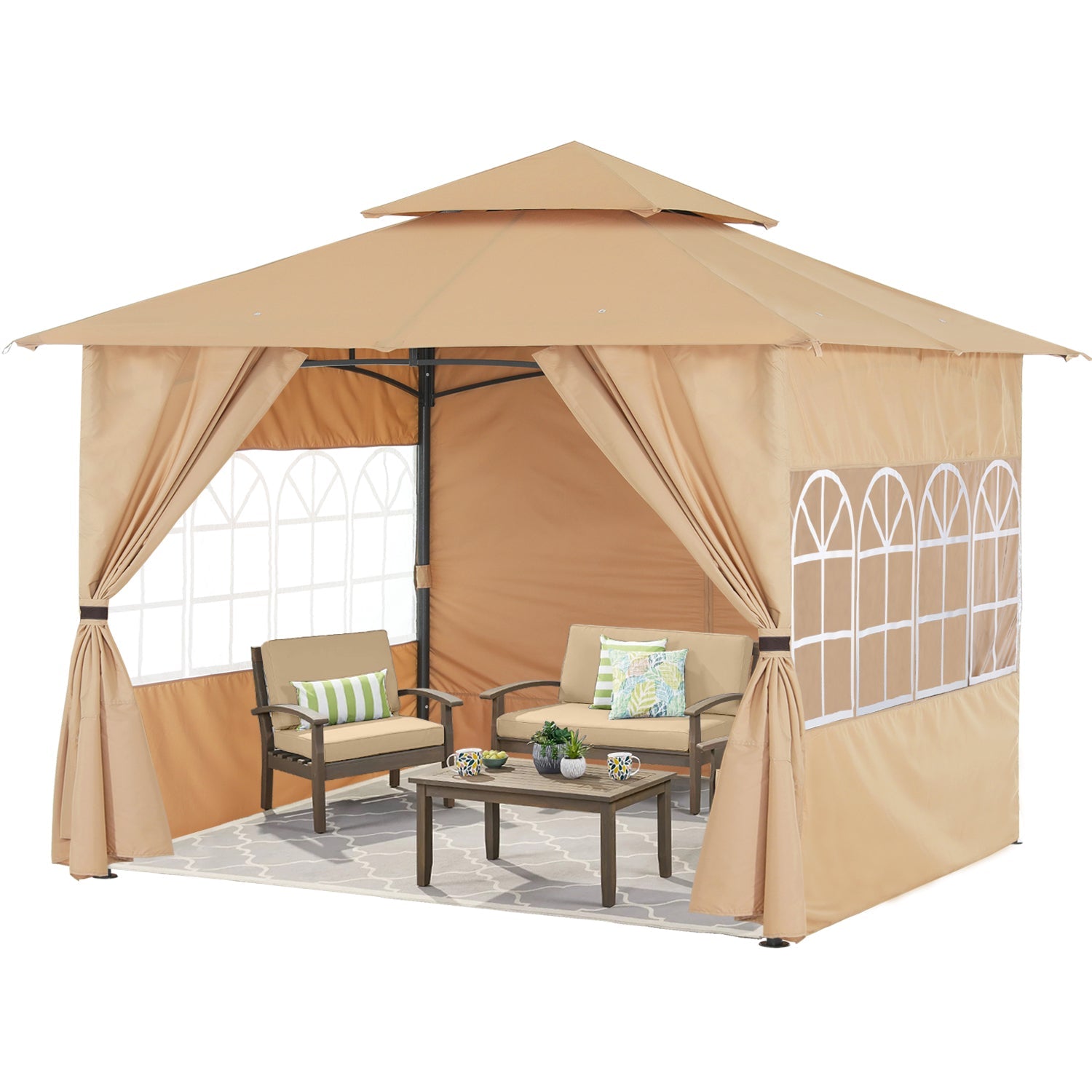 ABCCANOPY Outdoor Gazebo with Sidewalls and Church Window for 8x8, 10x10, 10x12