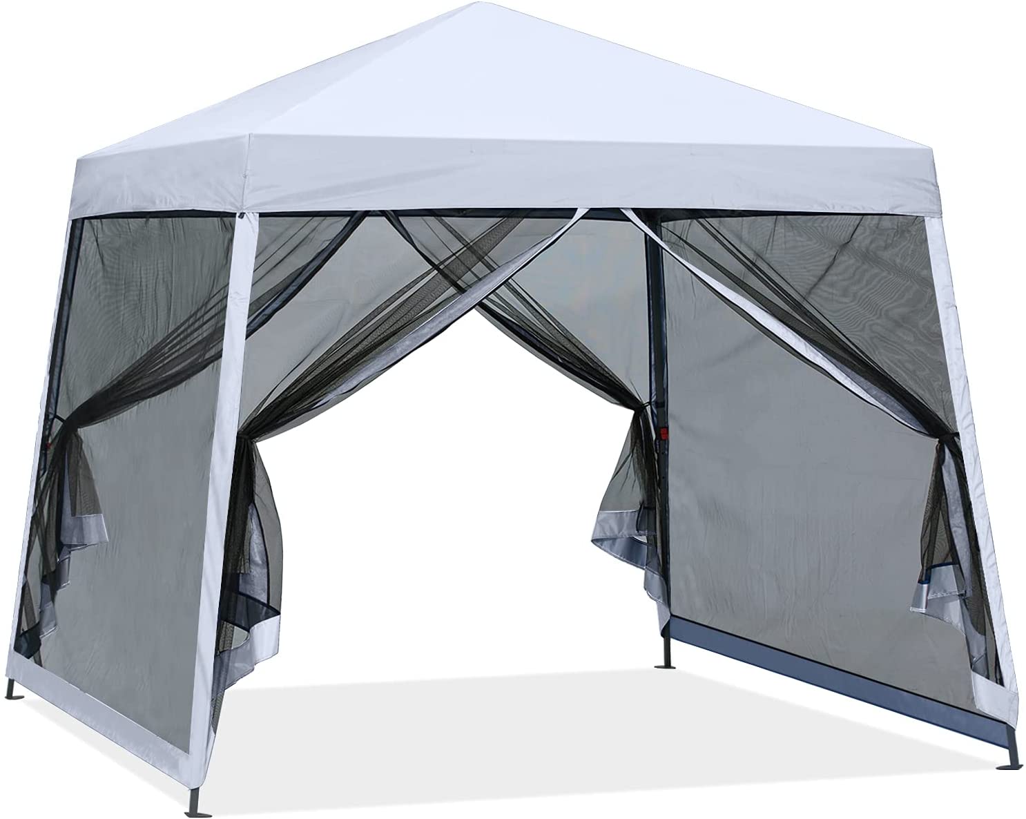 ABCCANOPY Outdoor Slant 10x10/12x12 Camping Canopy Tent With Mesh Walls