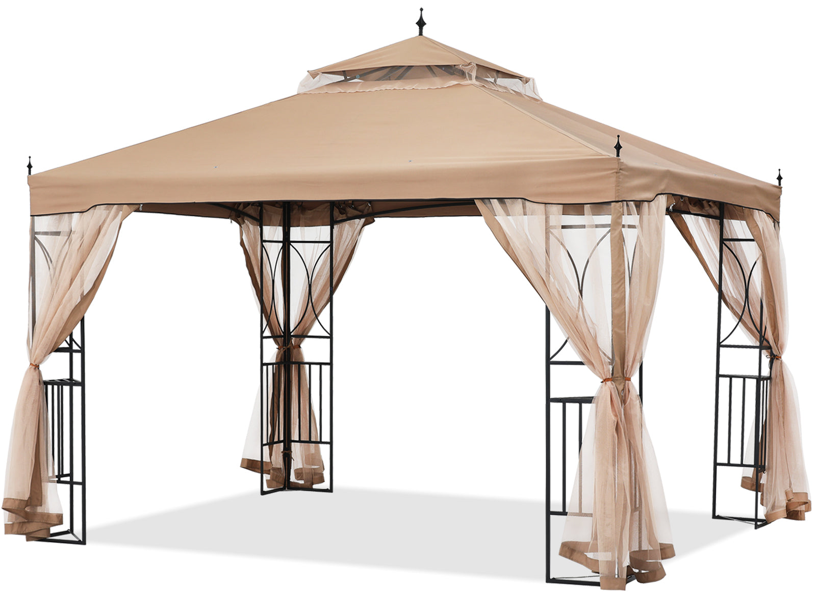 ABCCANOPY 10X10/10X12 Gazebo Canopy with Netting and Corner Frame Screen Wall