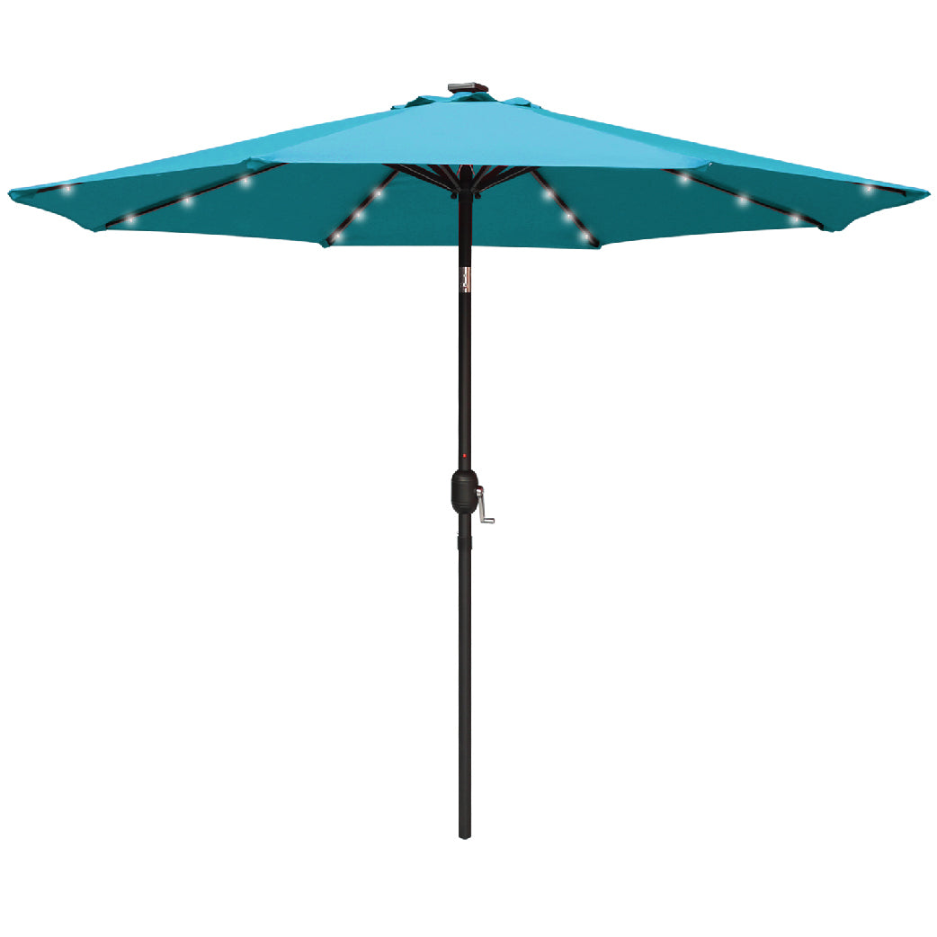 ABCCANOPY Outdoor Solar Patio Umbrella with 32 LED Lights 8 Ribs