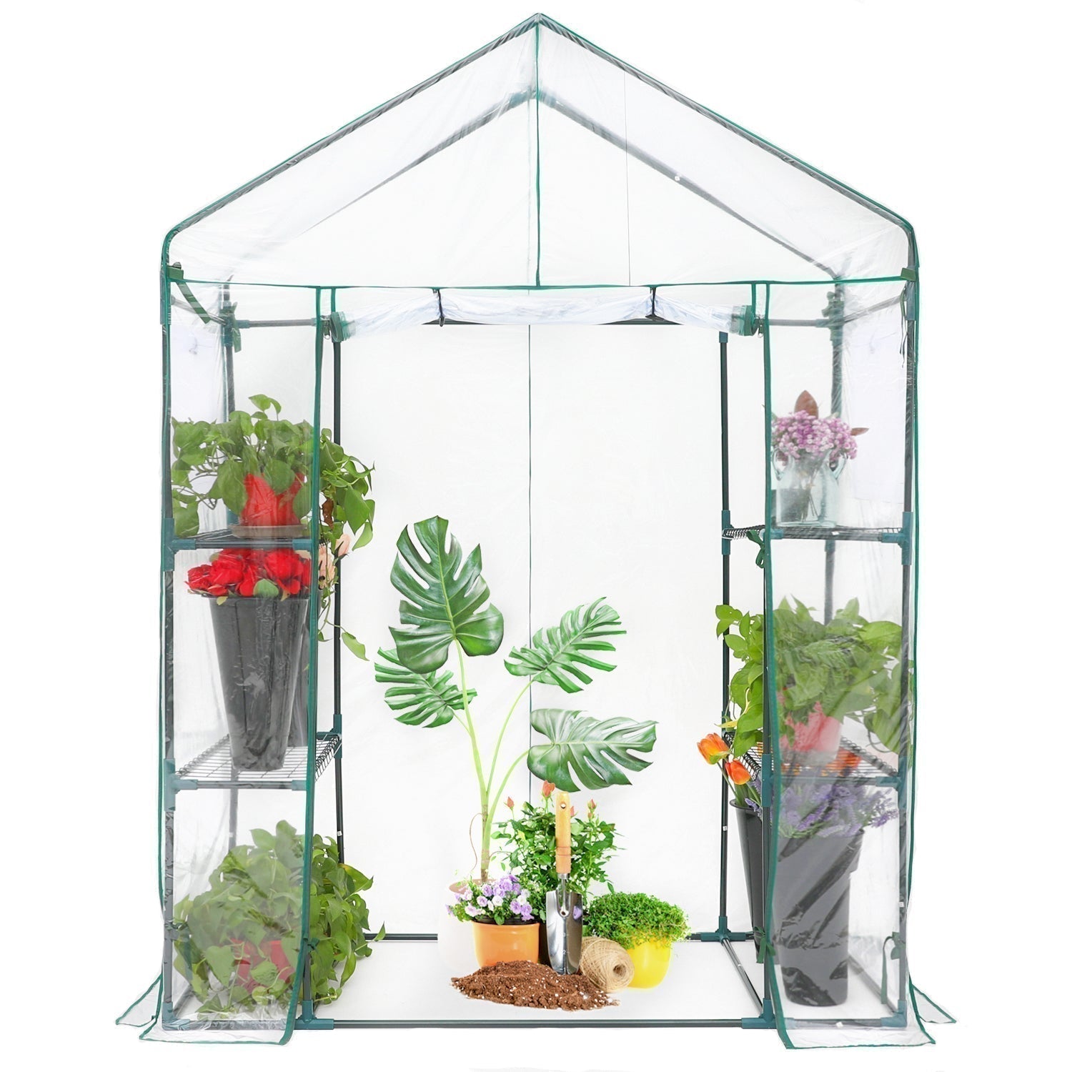 ABCCANOPY Portable Plant Gardening Greenhouse with 2-Tier 4-Shelves 3x2, 5x3, 9x4