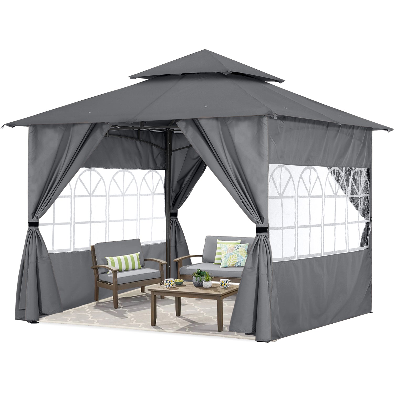 ABCCANOPY Outdoor Gazebo with Sidewalls and Church Window for 8x8, 10x10, 10x12