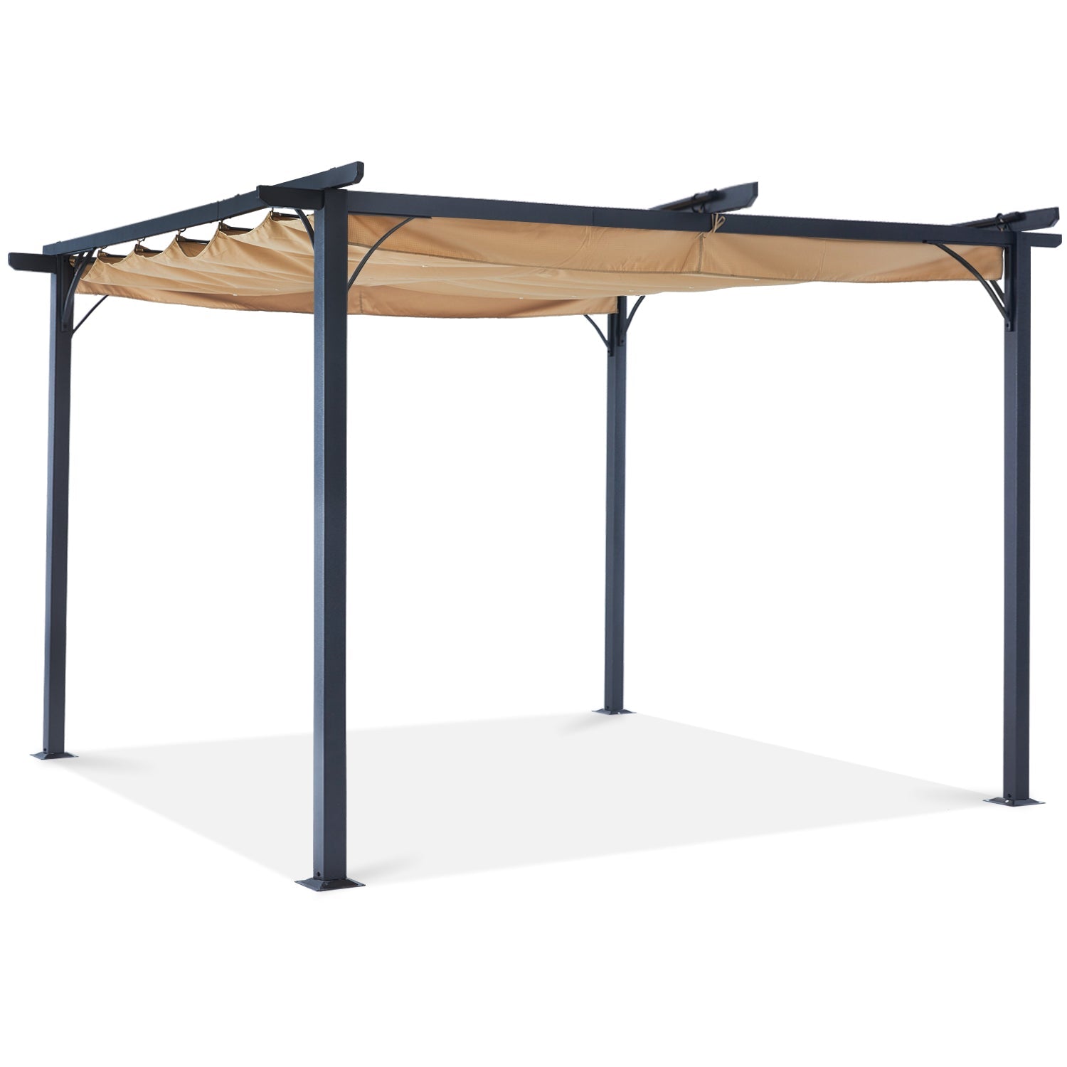 ABCCANOPY Steel Rip-Lock Pergola Gazebo Canopy 10x10, 11x11 Retractable Weather-Resistant