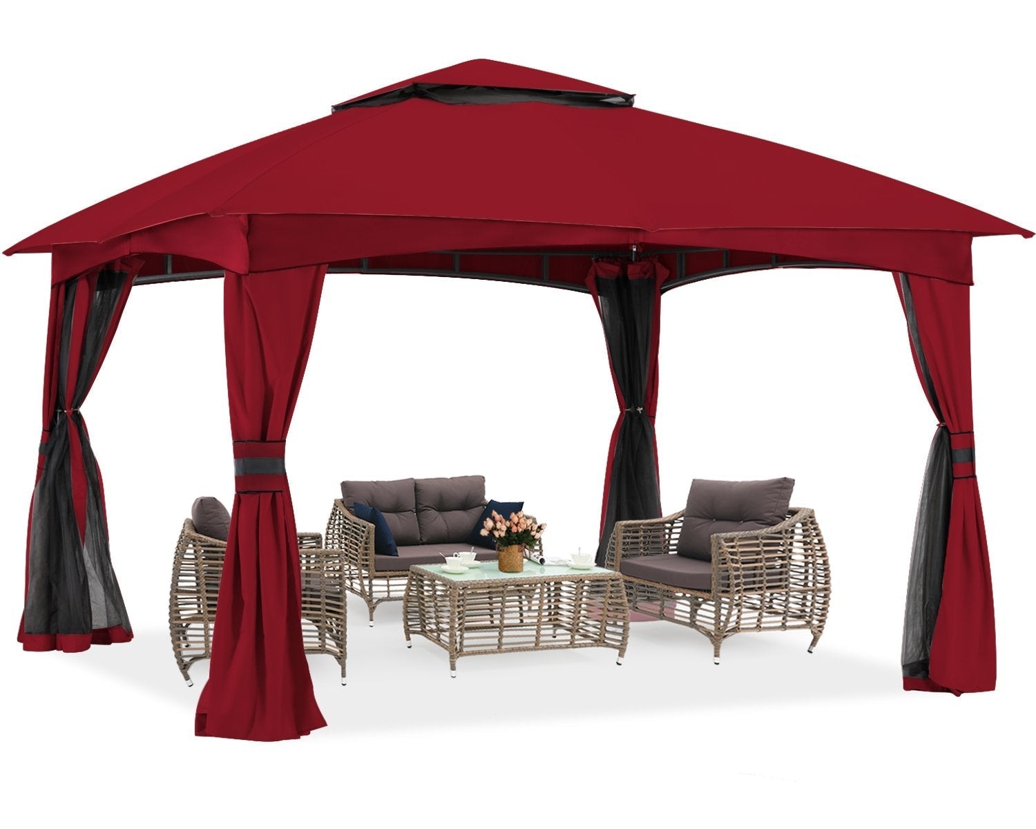 Patio Garden Gazebo with Mosquito Netting+Double Soft-top - ABC-CANOPY