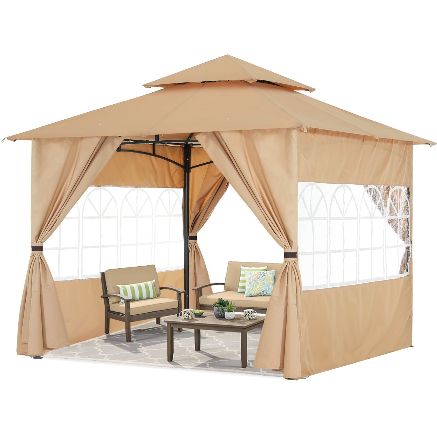 ABCCANOPY Outdoor Gazebo with Sidewalls and Church Window for 8x8, 10x10, 10x12