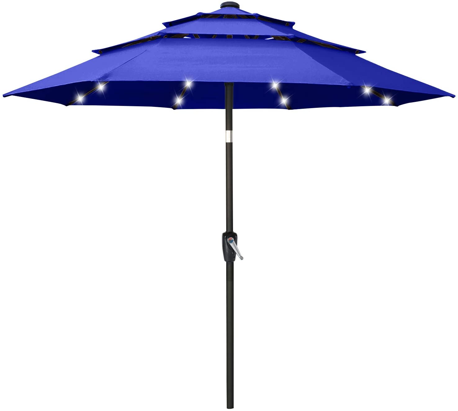 ABCCANOPY Outdoor Solar 3 Tiers Patio Umbrella 9/10/11FT with 32 LED Ventilation