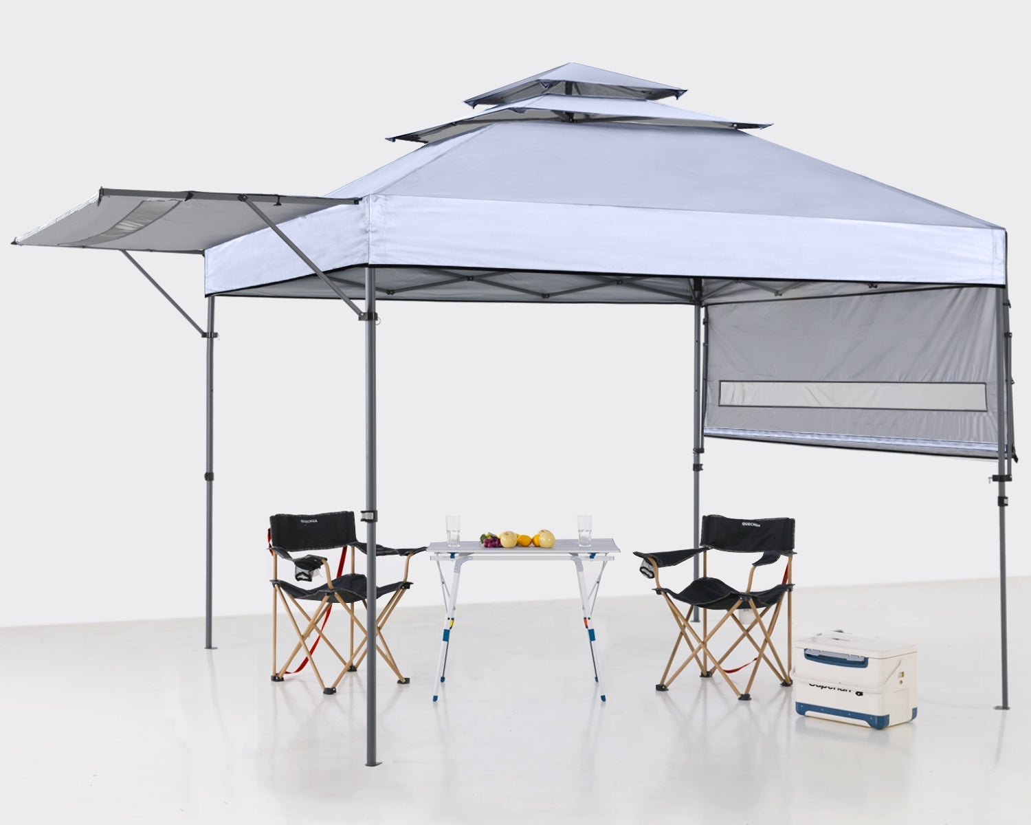 10x17 Pop up Gazebo Canopy 3-Tier Instant Canopy with Adjustable Dual Half Awnings - ABC-CANOPY