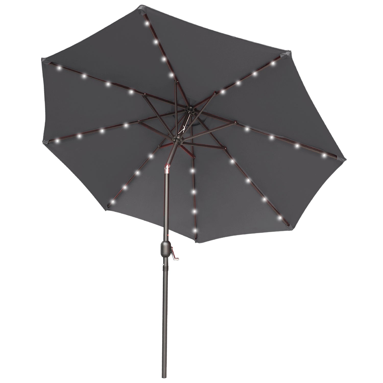 ABCCANOPY Outdoor Solar Patio Umbrella with 32 LED Lights 8 Ribs