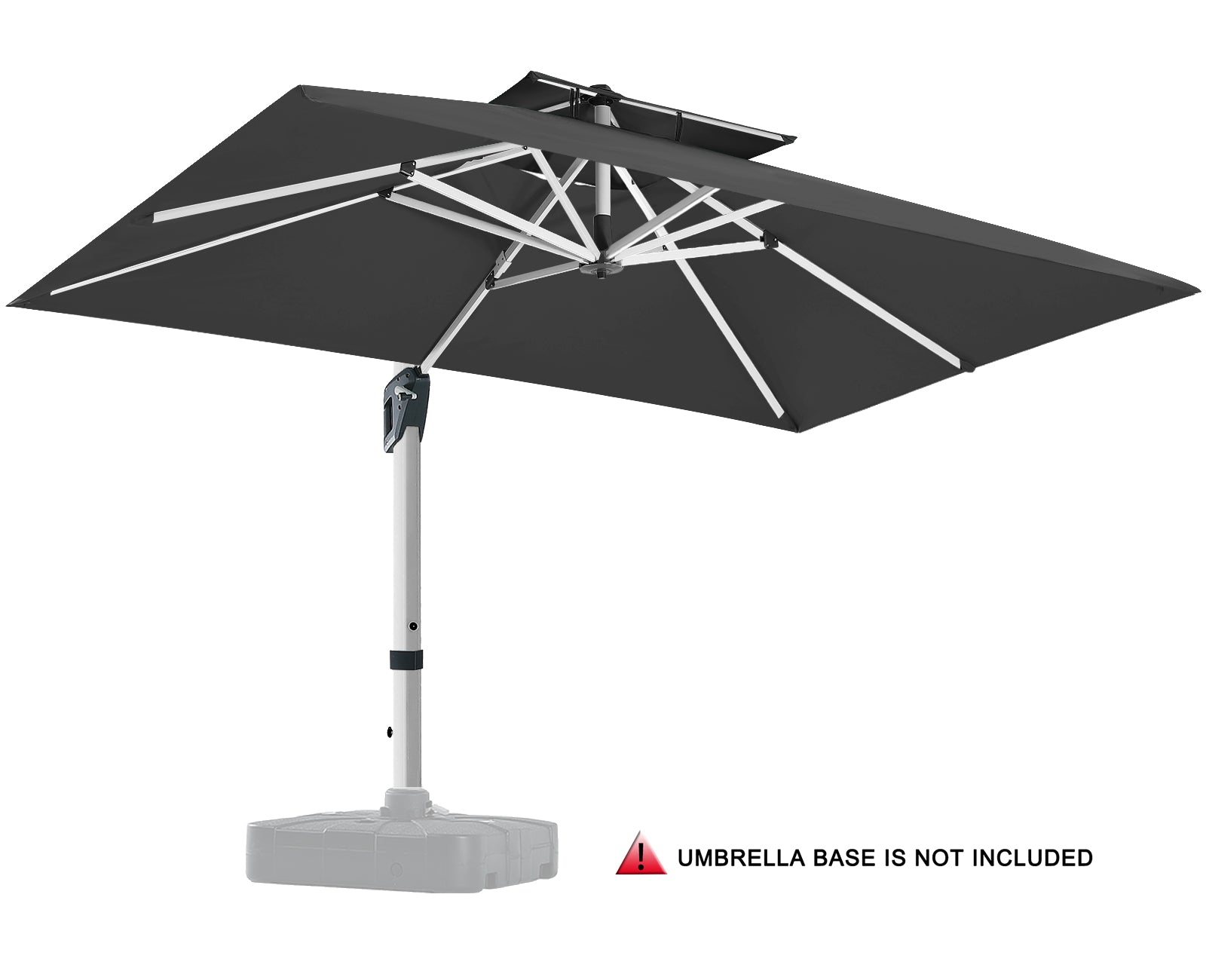 ABCCANOPY 10x13 Cantilever Patio Umbrella Double Top with 360° Rotation