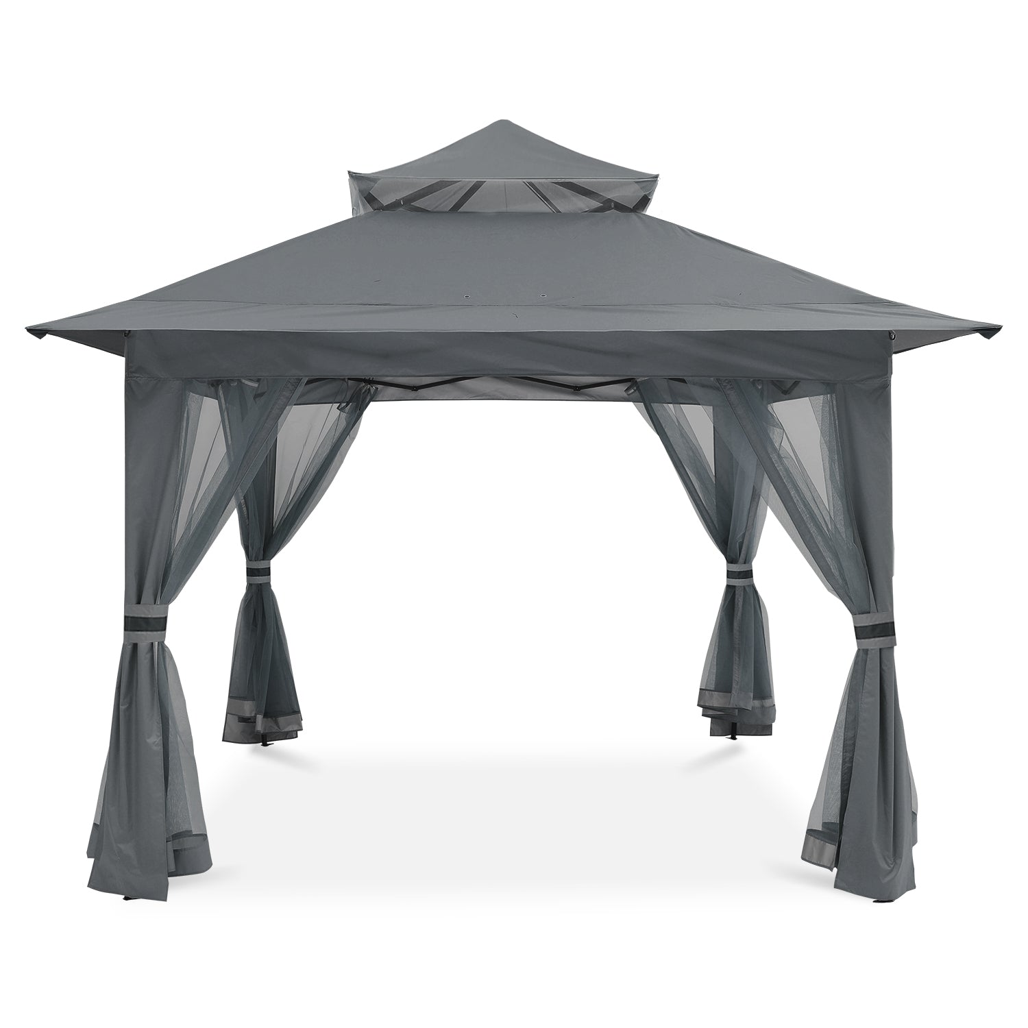 ABCCANOPY Outdoor Double Soft-Top 11x11/13x13 Pop Up Patio Gazebo with Mosquito Netting