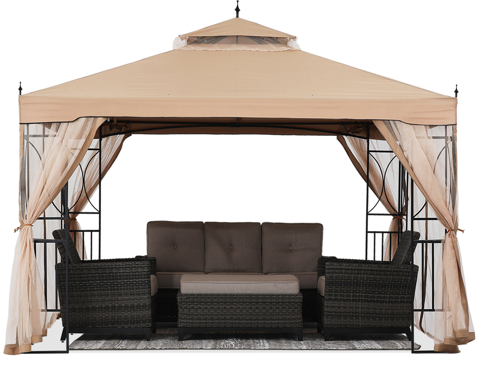 ABCCANOPY 10X10/10X12 Gazebo Canopy with Netting and Corner Frame Screen Wall