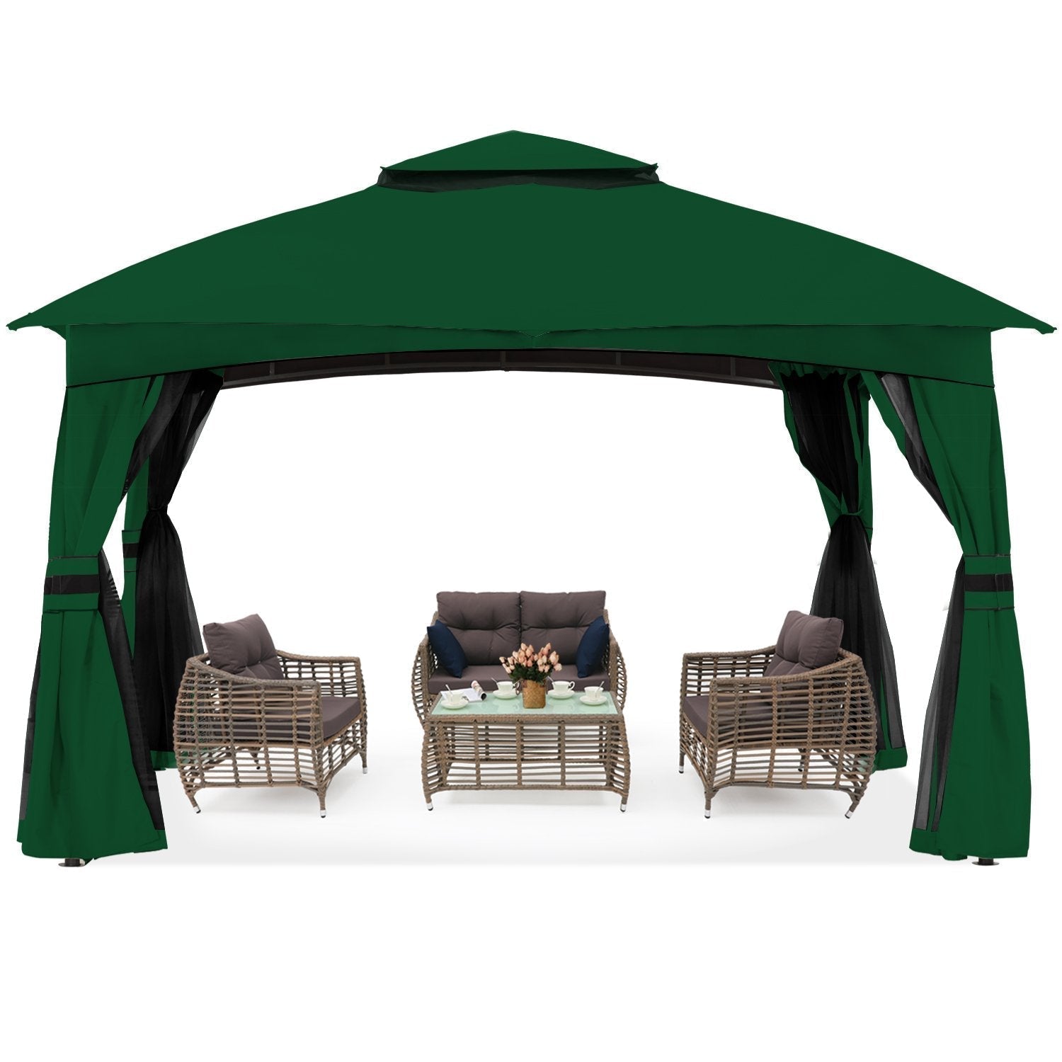 Patio Garden Gazebo with Mosquito Netting+Double Soft-top - ABC-CANOPY