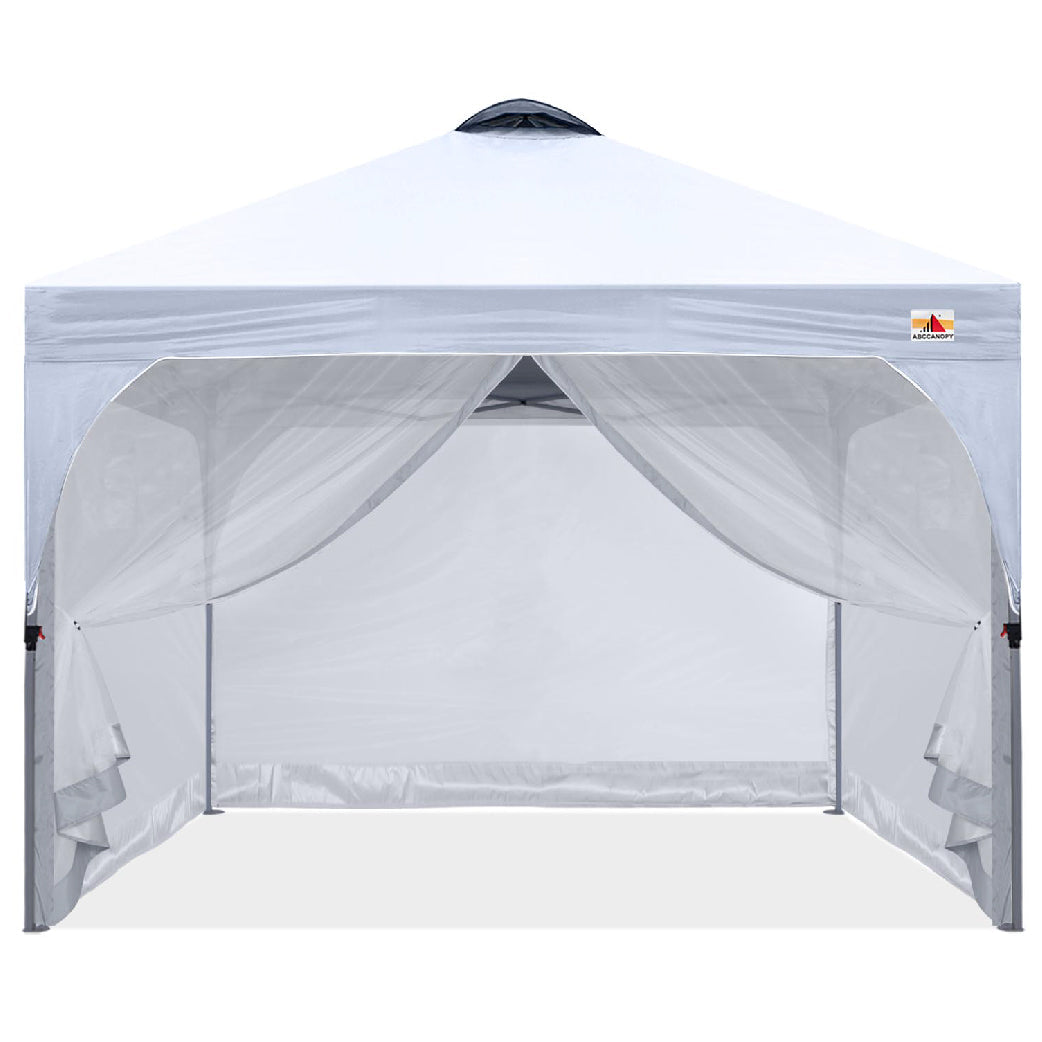 ABCCANOPY 10x10 Compact Pop-up Canopy Tent With Vented Top and Mesh Walls