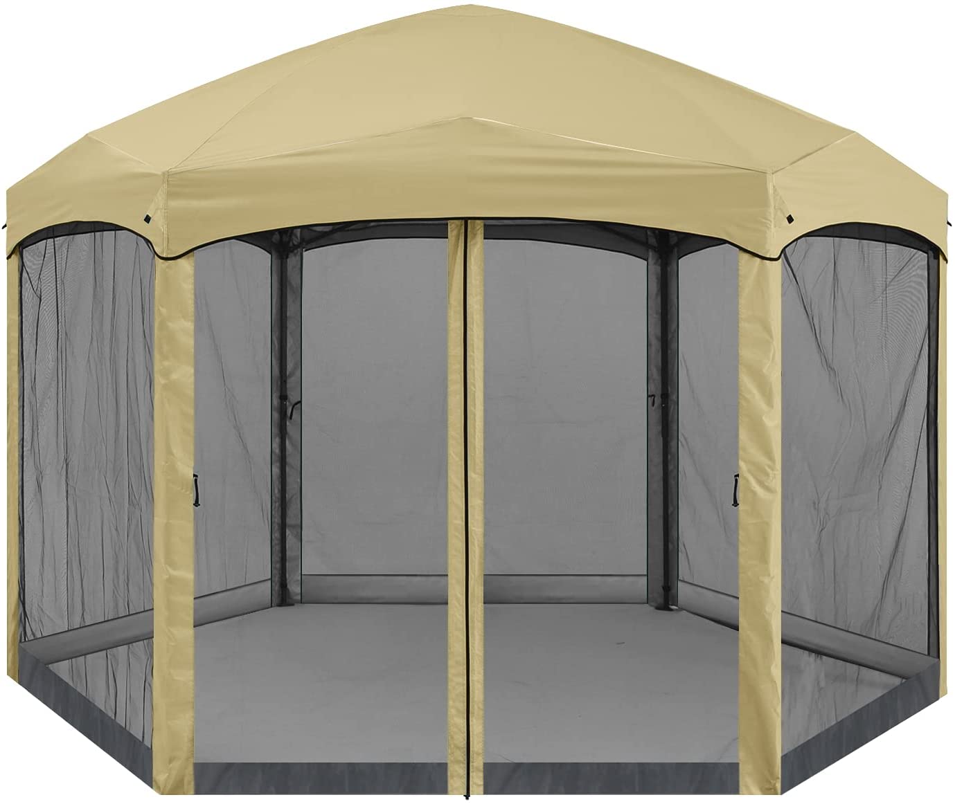 Pop Up Camping Gazebo 6 Sided Instant Screened Canopy Tent Outdoor Screen House Room - ABC-CANOPY