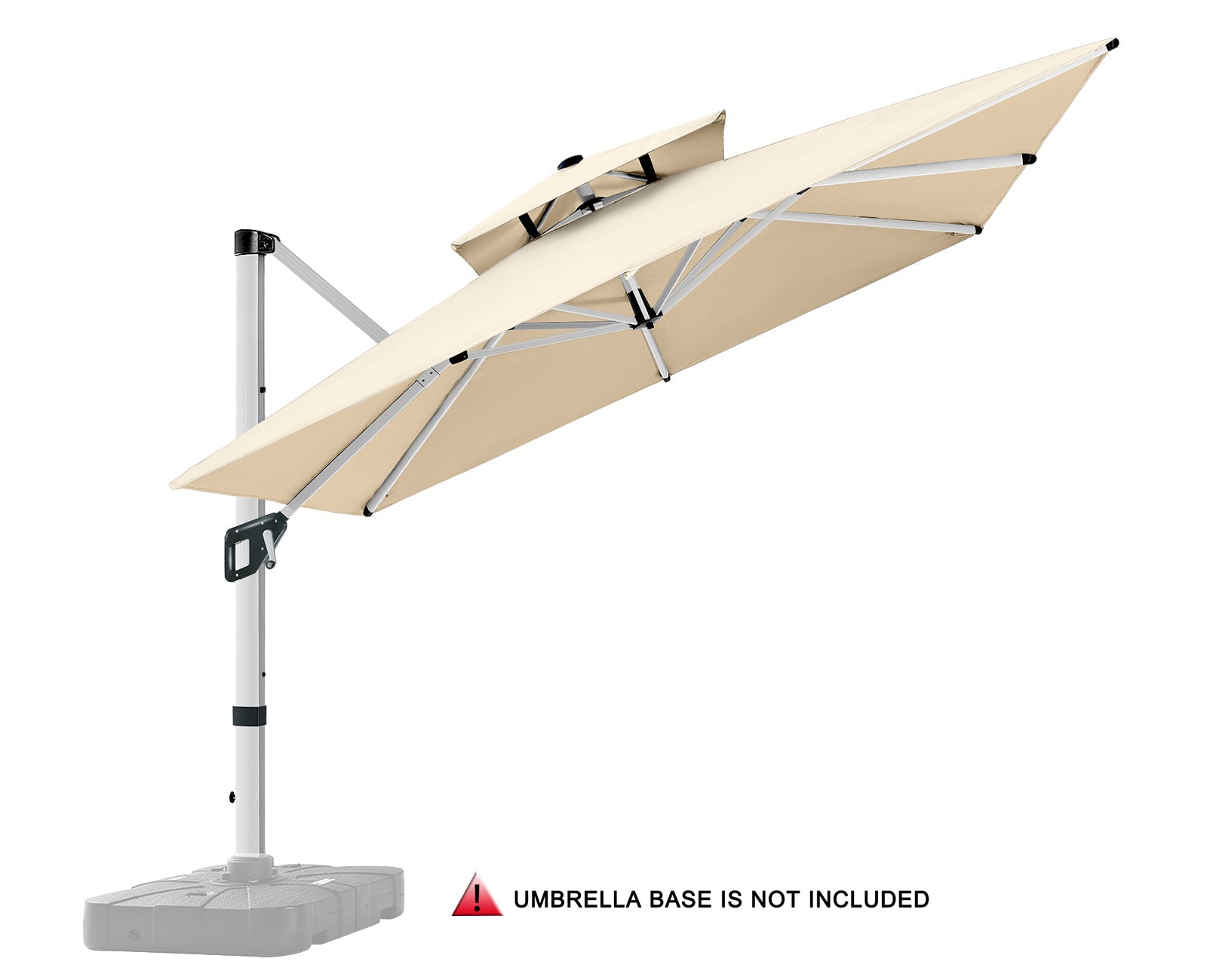 ABCCANOPY Cantilever Patio Umbrella Double Top with 360° Rotation