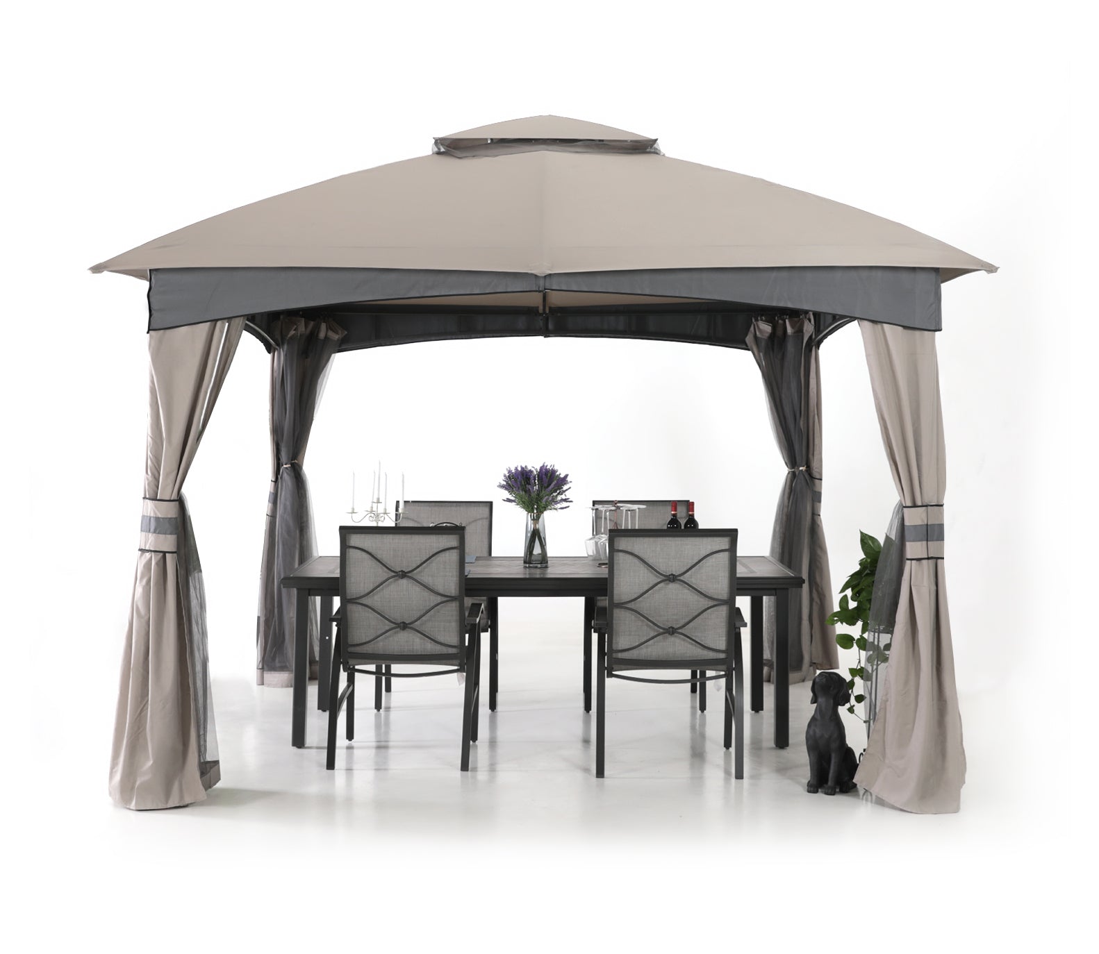 ABCCANOPY Double Soft-Top Patio Gazebo 8x8/10x10/10x12 with Mosquito Netting