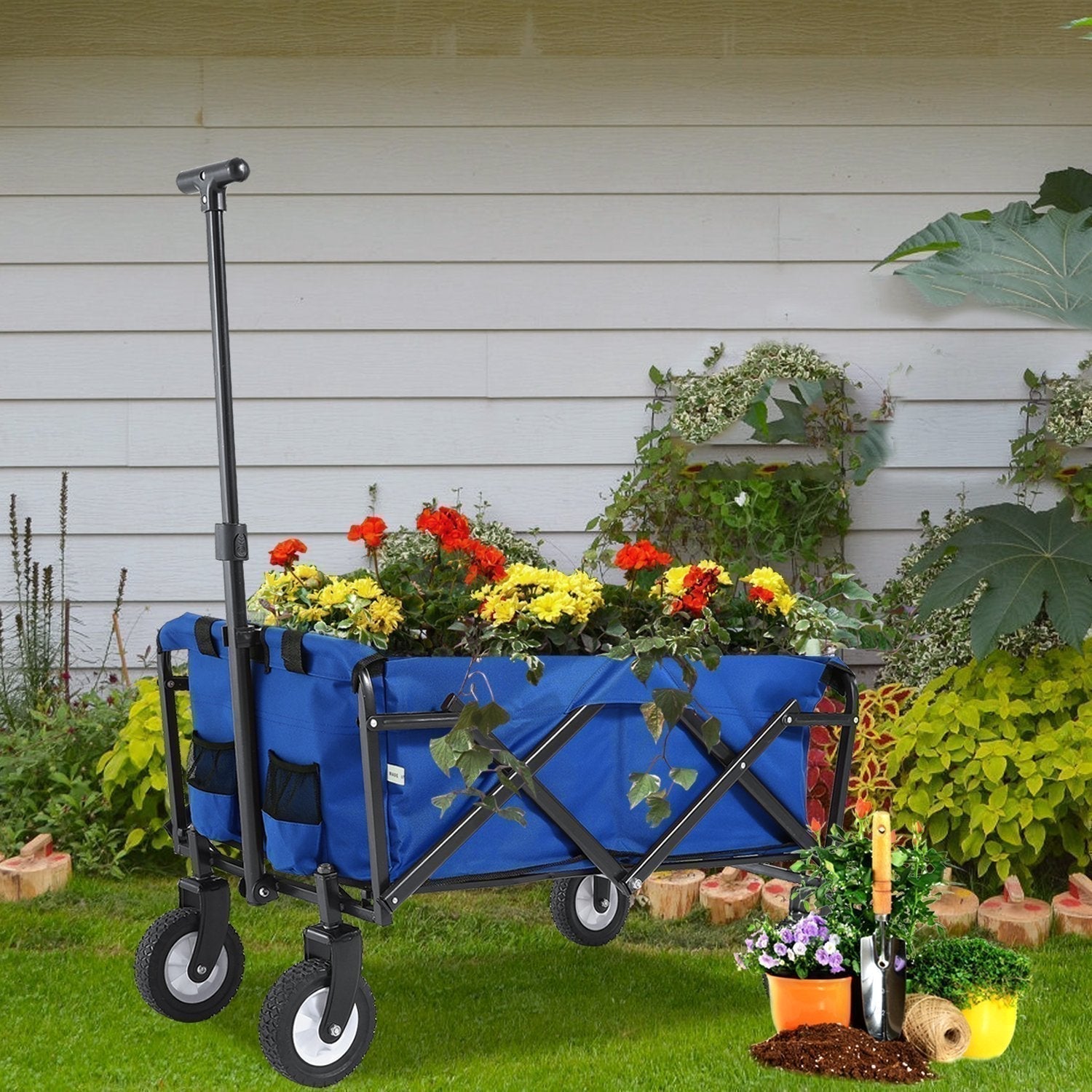 Folding Collapsible Utility Wagon Cart Outdoor Garden Shopping Camping Cart - ABC-CANOPY