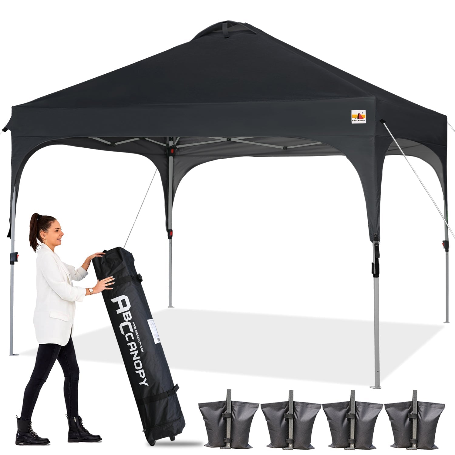 ABCCANOPY Instant Pop-Up Canopy for Camping & Beach 6.6x6.6, 8x8, 10x10