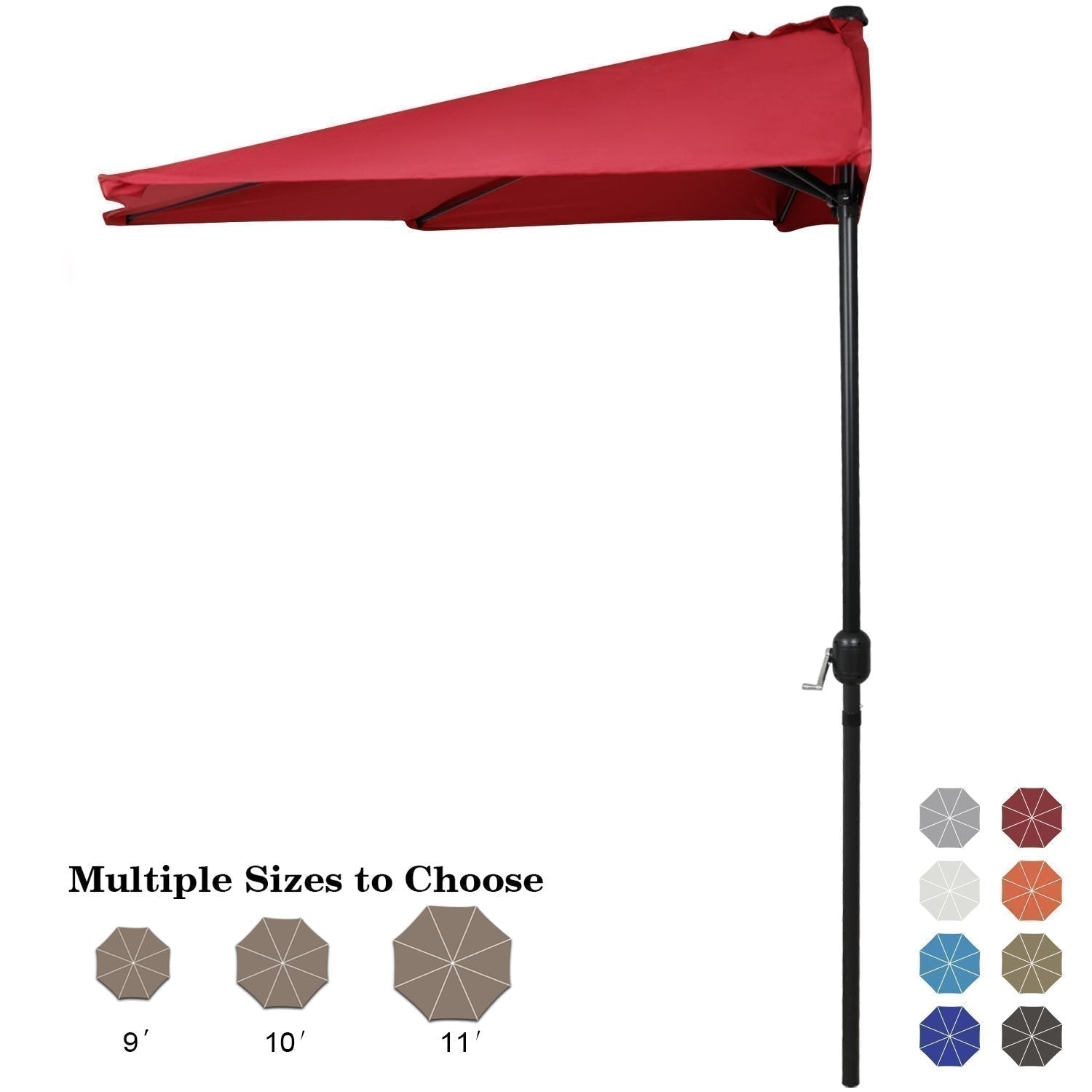 Patio Umbrella Half Round Outdoor Umbrella - ABC-CANOPY