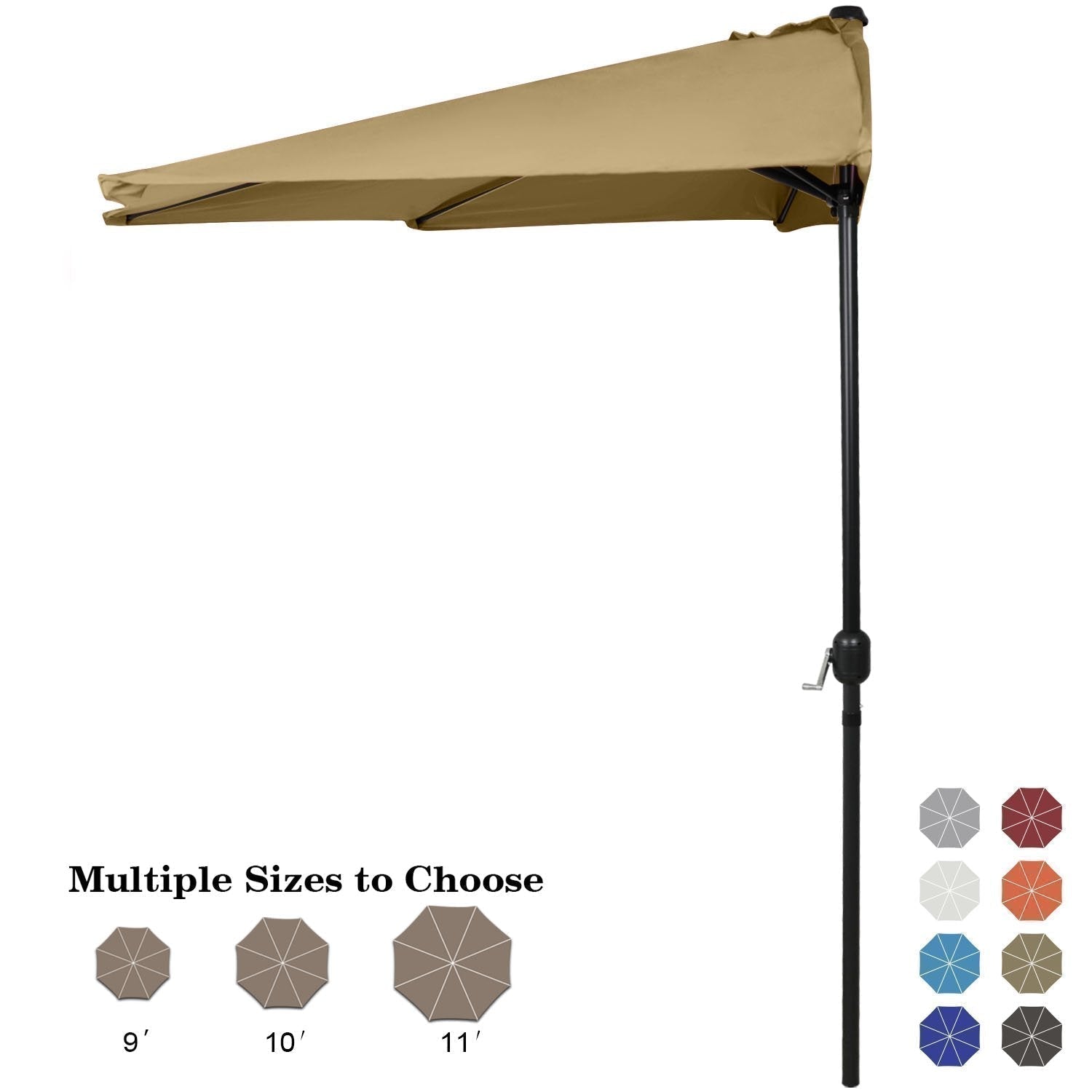 Patio Umbrella Half Round Outdoor Umbrella - ABC-CANOPY