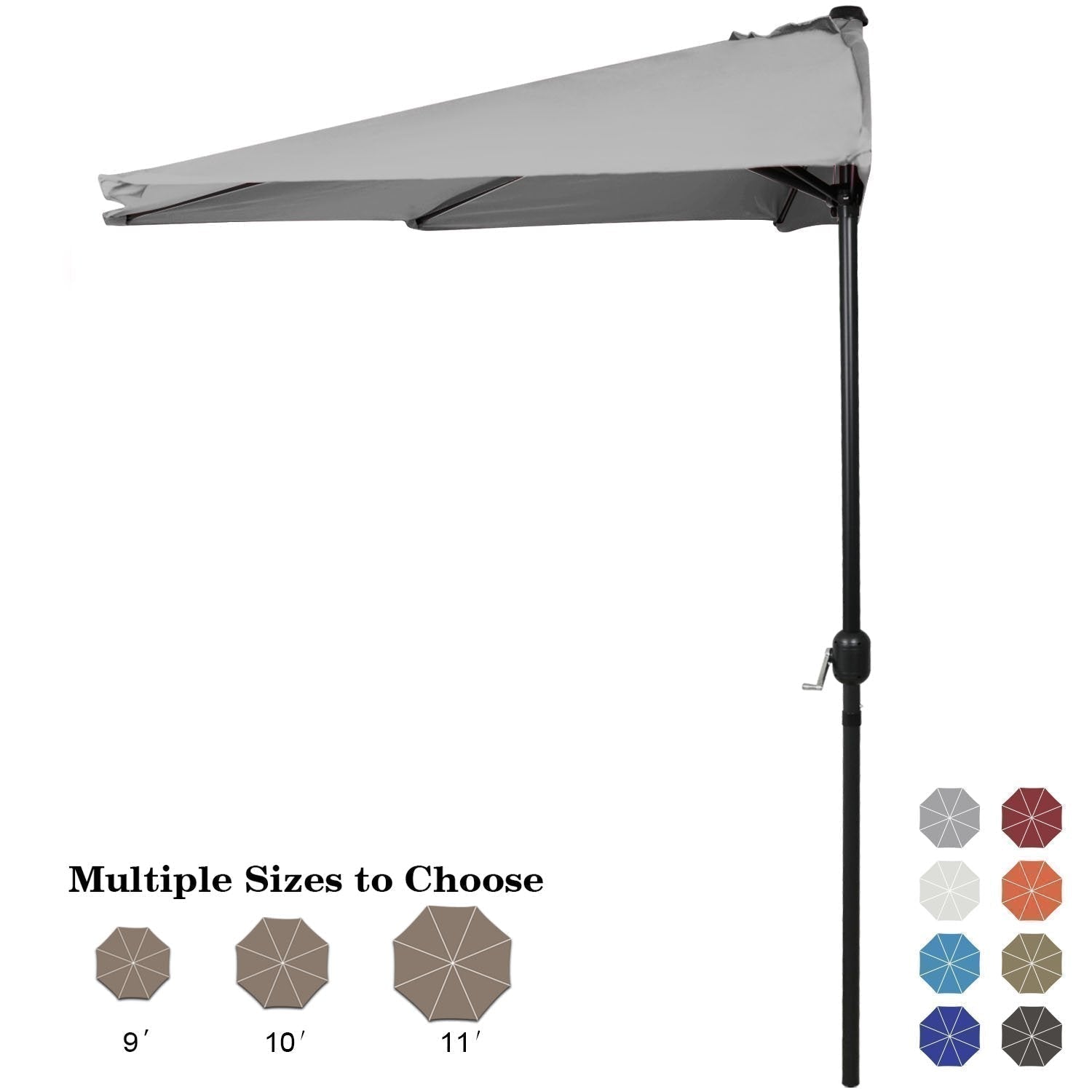 Patio Umbrella Half Round Outdoor Umbrella - ABC-CANOPY