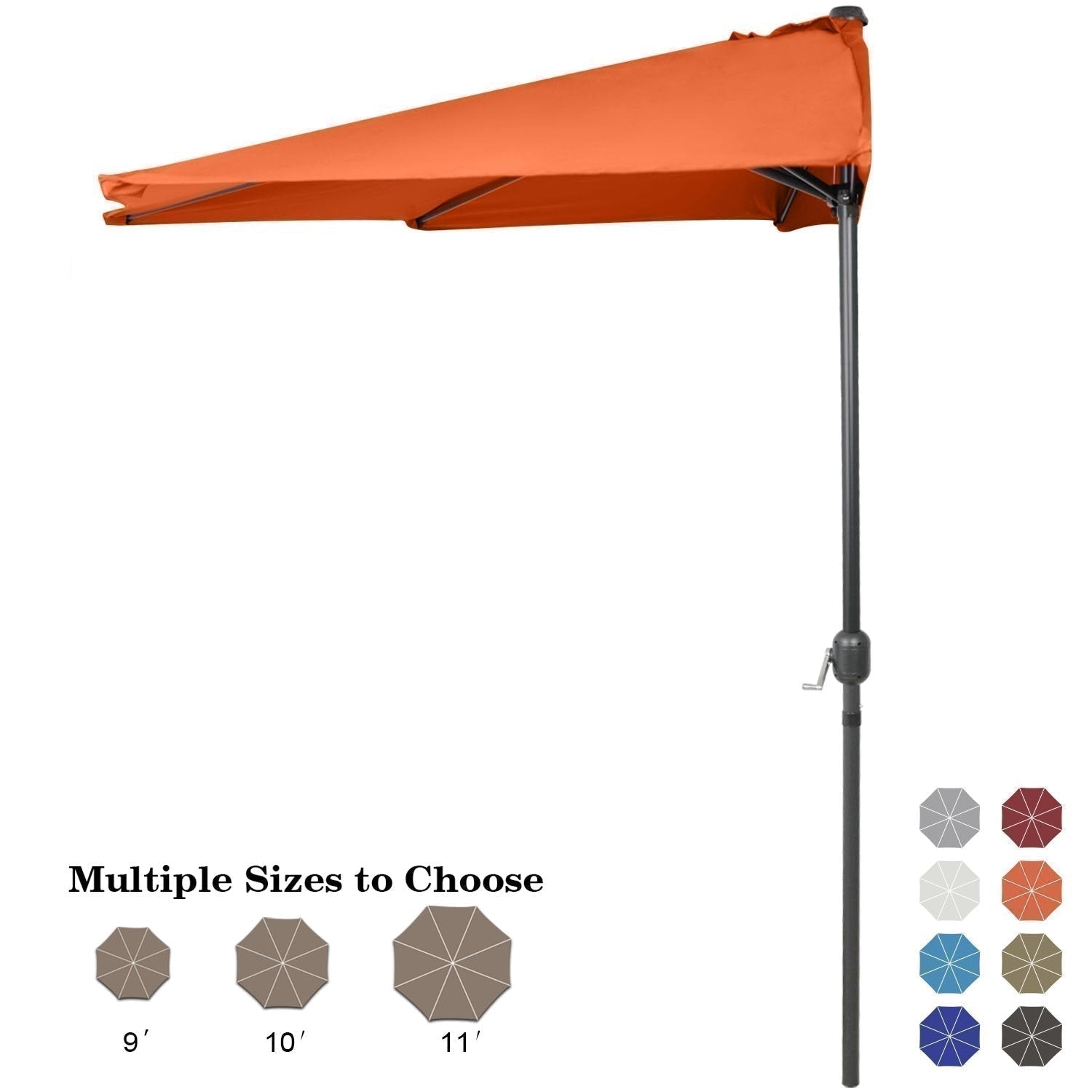 Patio Umbrella Half Round Outdoor Umbrella - ABC-CANOPY