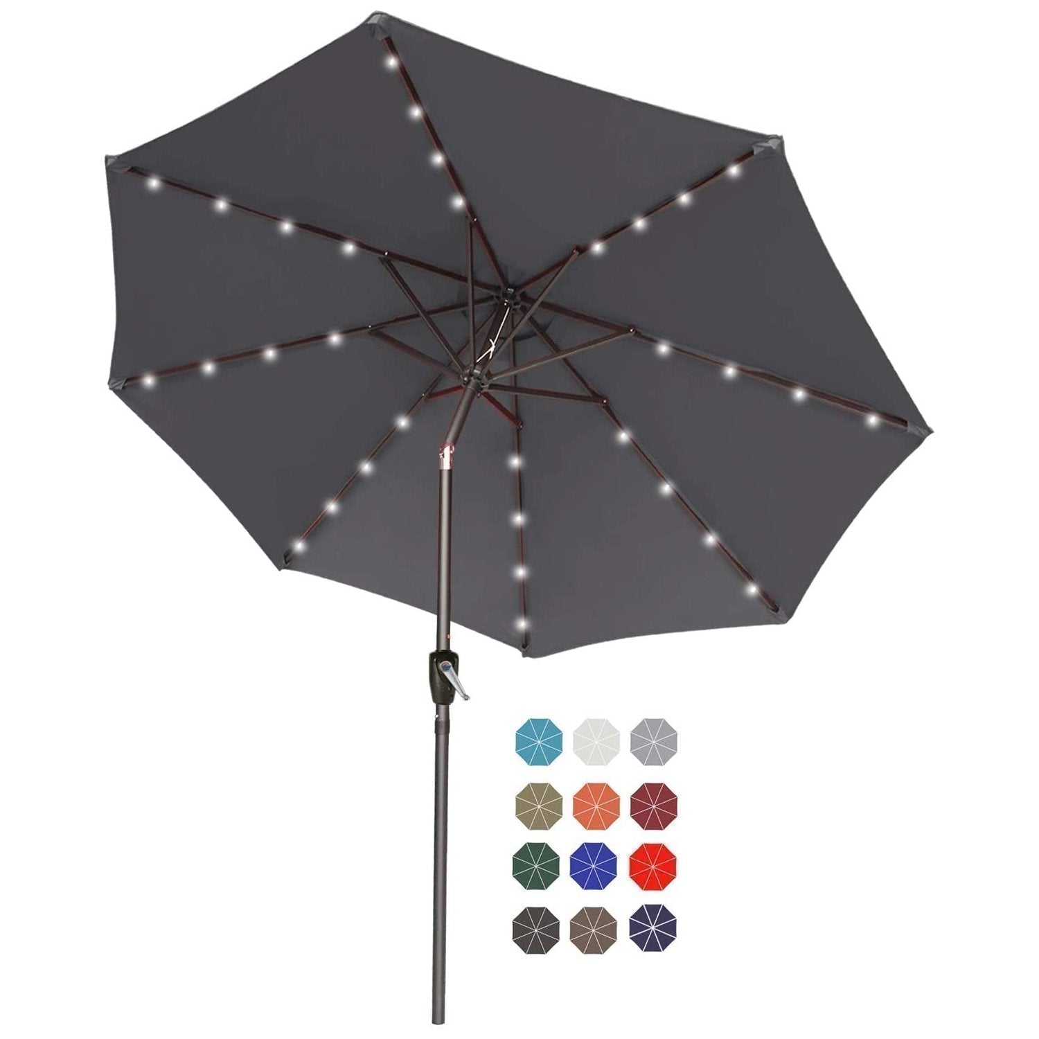 Patio Solar Umbrella Outdoor with 32LED Lights - ABC-CANOPY