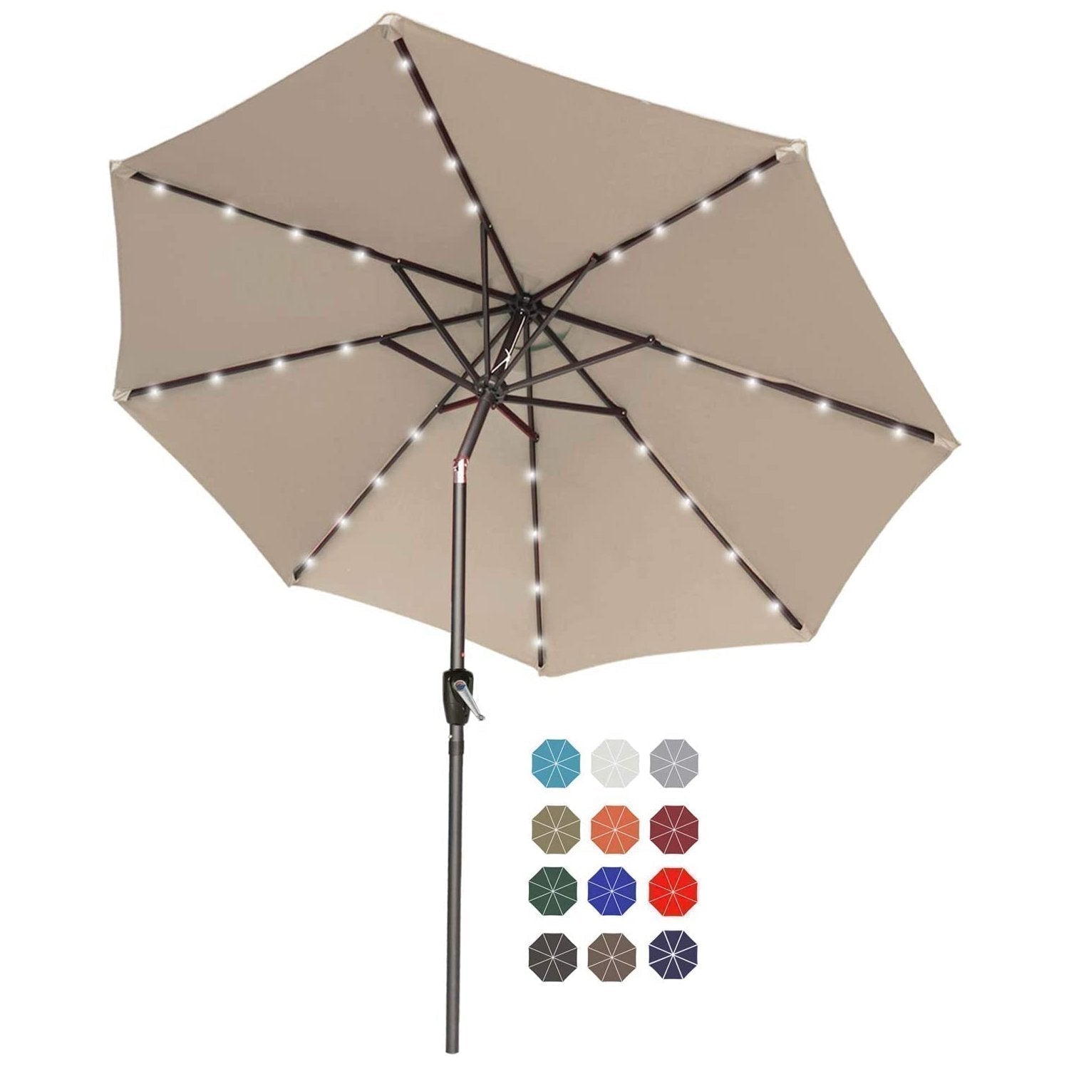 Patio Solar Umbrella Outdoor with 32LED Lights - ABC-CANOPY